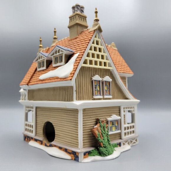 Vintage Dept 56 Heritage Village "Bobwhite Cottage" Lighted House Porcelain CHIP - Picture 12 of 16